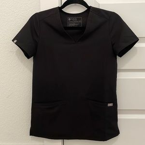 Figs Casma Three Pocket Scrub Top - Black XXS